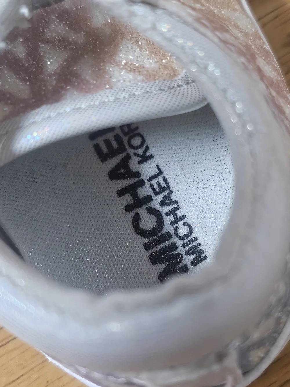 Michael Kors Baby Miracle Unicorn Size 1 Glitter Pastel MK Logo Rainbow Sneakers